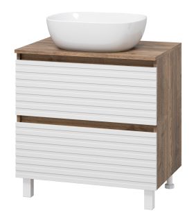 Напольная тумба под раковину Brevita Dakota DAK-07070-19/01-2Я 70см дуб Галифакс олово/белый